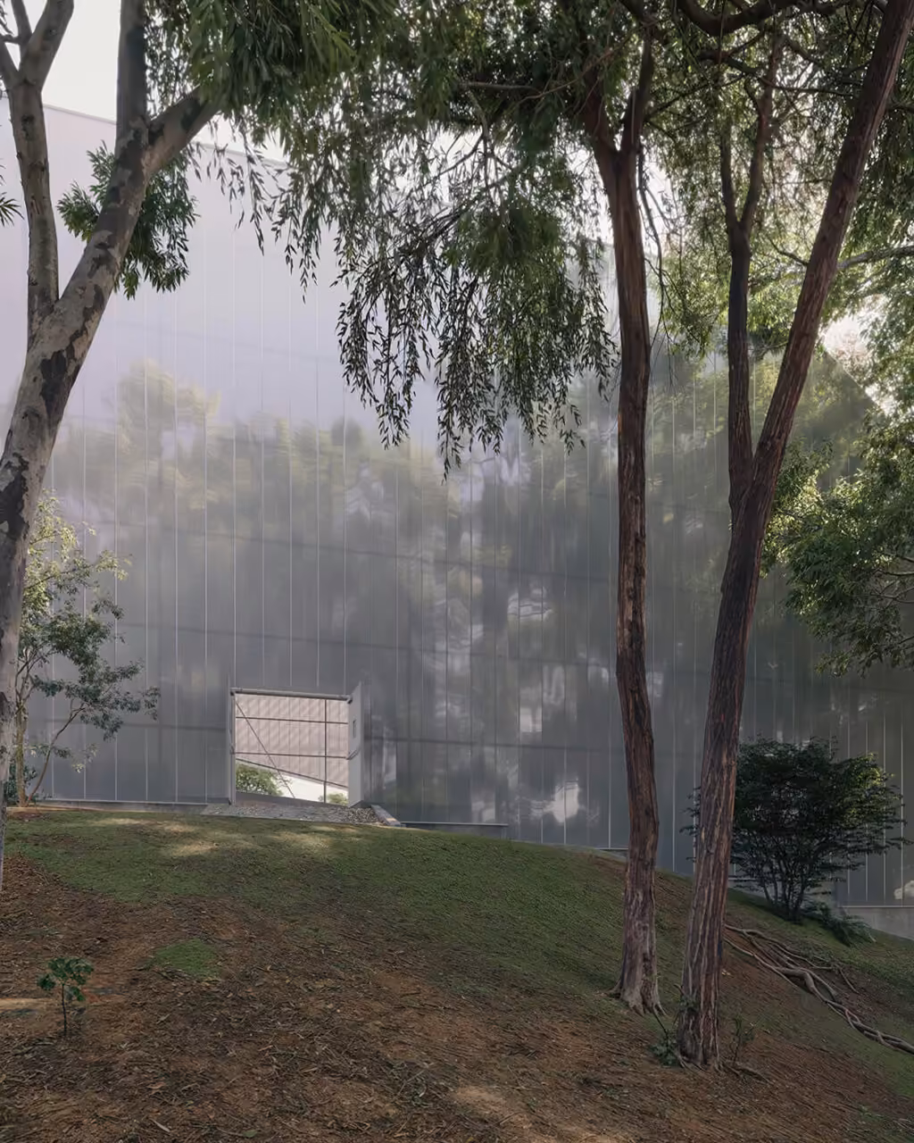 3d visualisation rendering of a sport centre in a park