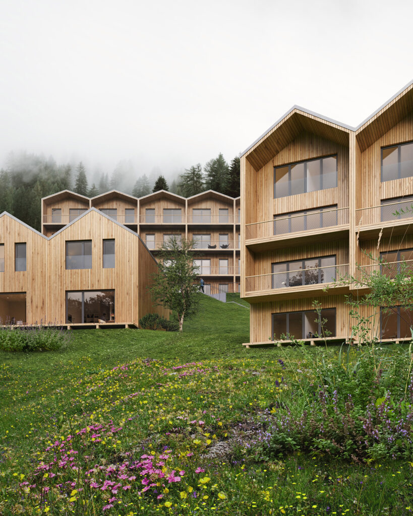 Architectural visualisation of a multi-residential building in the polish mountains