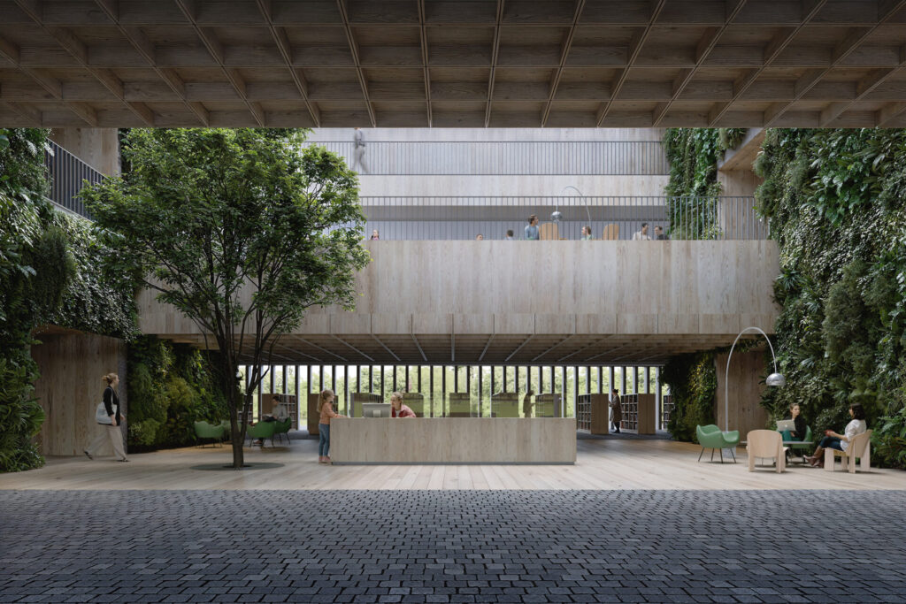 3d visualisation of library interior